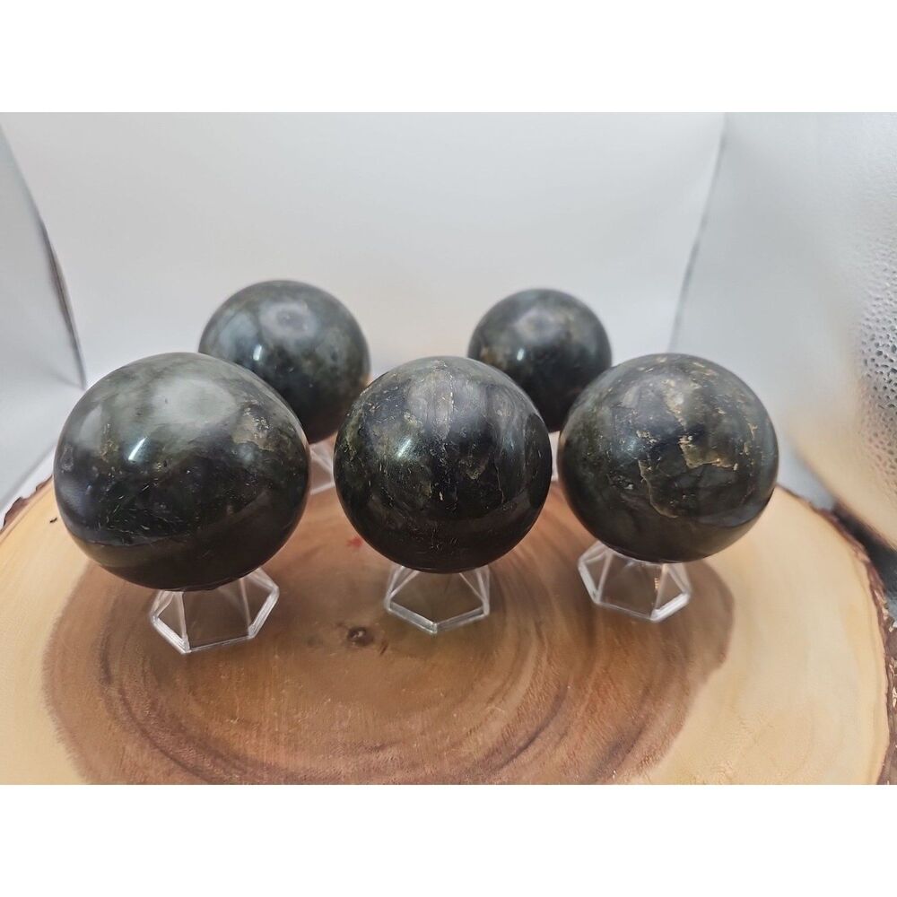 1LB 1Pcs Natural Rainbow Labradorite Crystal Sphere Ball Polished w/stand - Crys